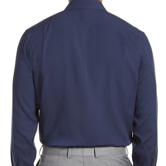 NORDSTROM Men's Shop Navy Blue Dress Shirt 15 1/2 - Picture 2 of 9